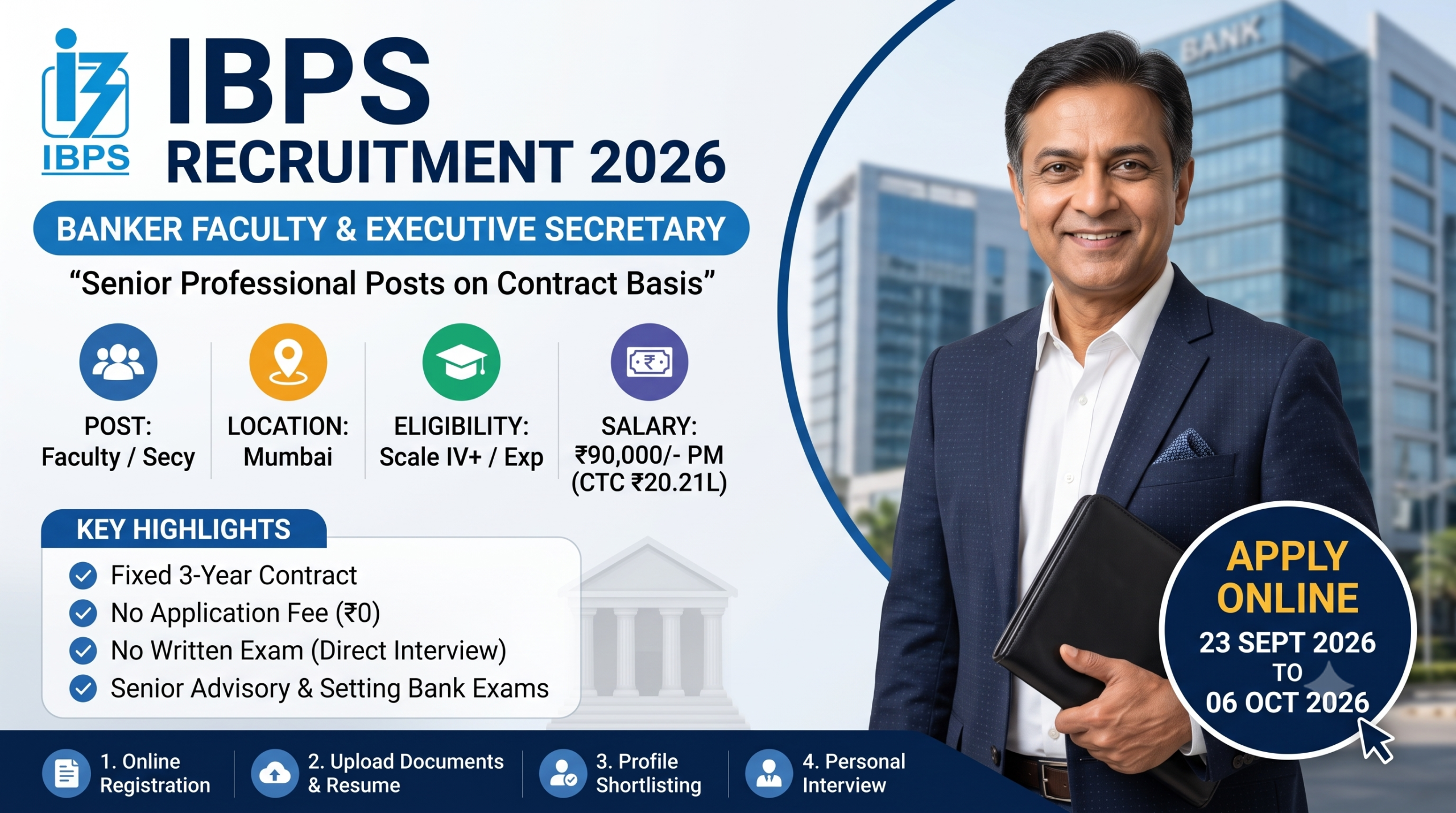 IBPS Recruitment 2026: Apply Online for Banker Faculty & Executive Secretary Posts